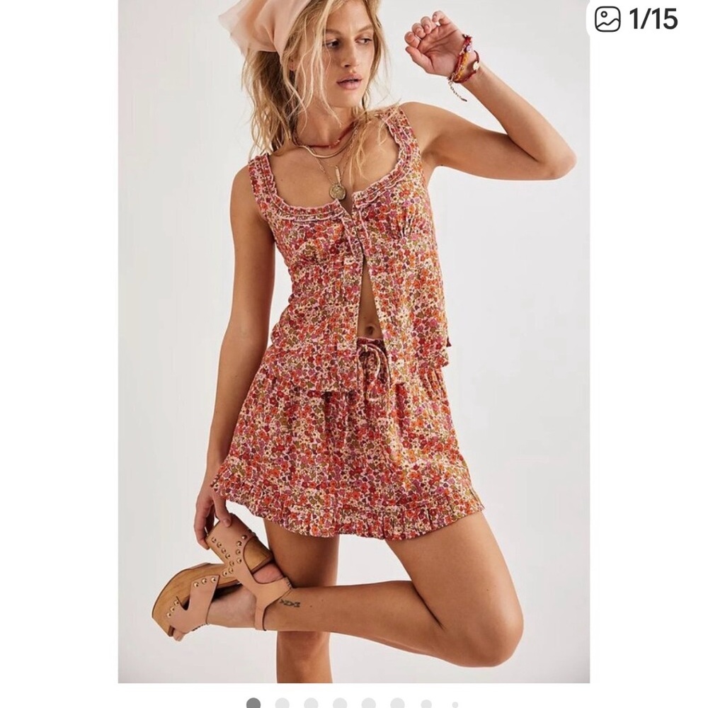 Free people 2 piece set size medium floral